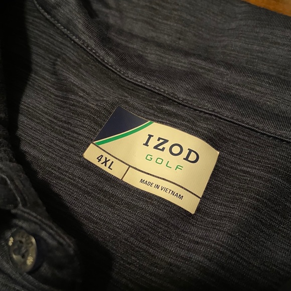 IZOD Heather Navy Golf Polo 4XL - Picture 2 of 4